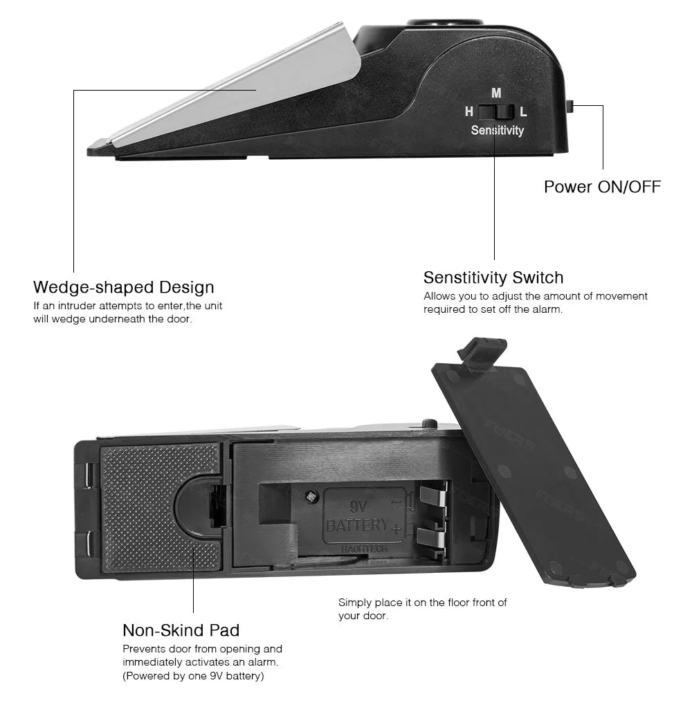 🔔Wireless 120dB Door Stop Alarm – Portable Anti-Theft Security Blocker | Adjustable Sensitivity | Home & Travel Protection